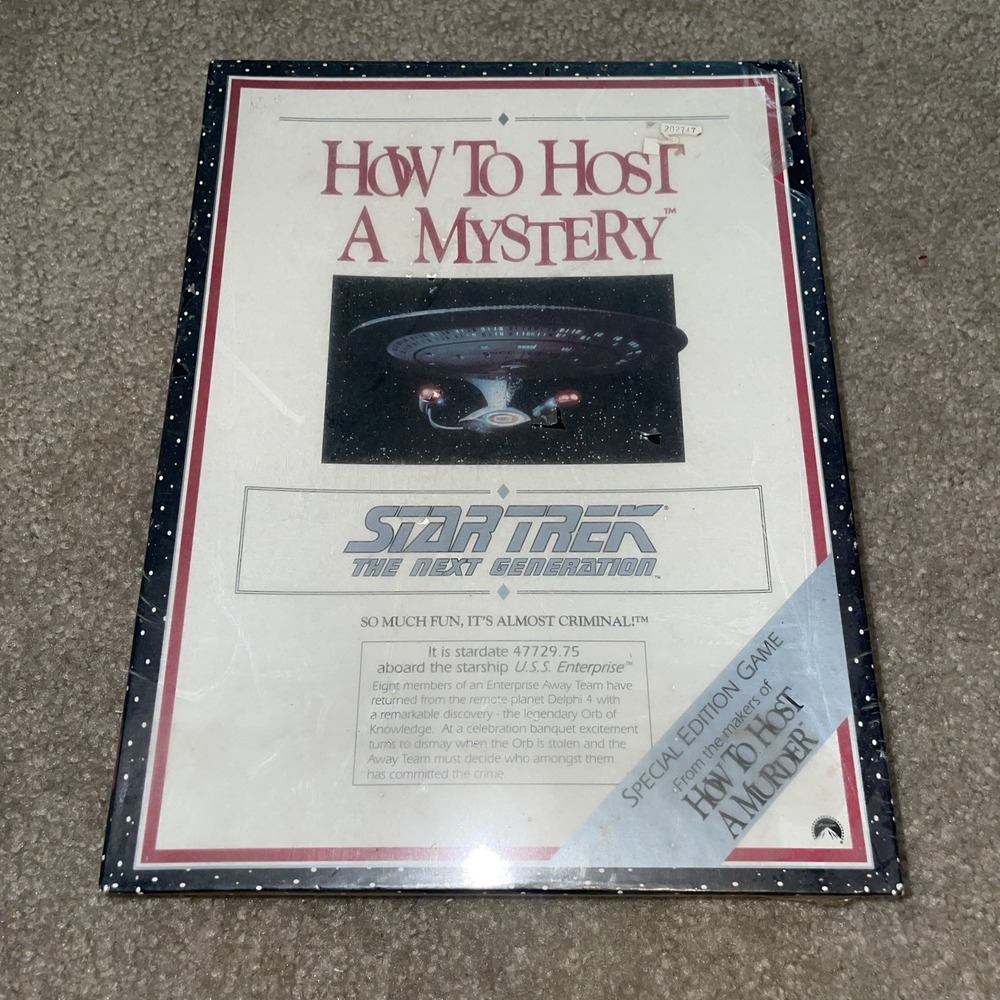 Star Trek The Next Generation How To Host A Mystery‎ Game Decipher 1992 Sealed